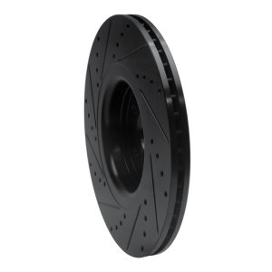 Ford Focus Brake Rotor (1) - Front Right - R1 Concepts - Drilled & Slotted - Black - `14-`19